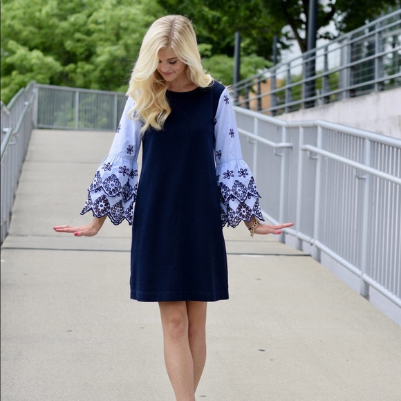 Loft Dress with Embroidered Sleeves - Picture 4 of 6